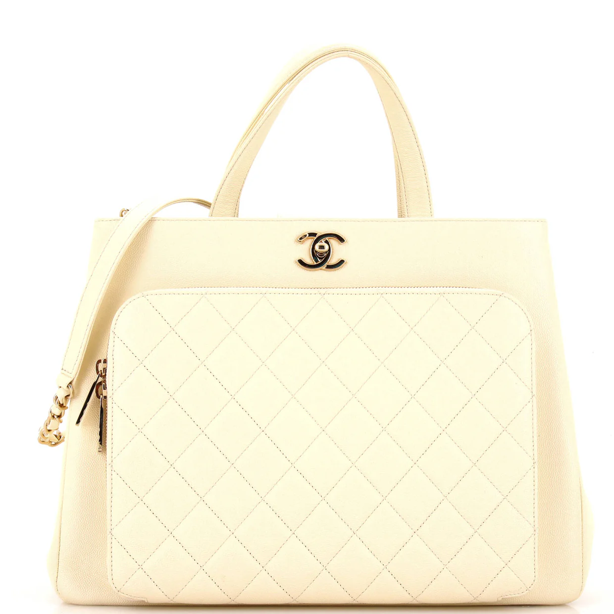 Business Affinity Tote Quilted Caviar Large - Deep Luxury