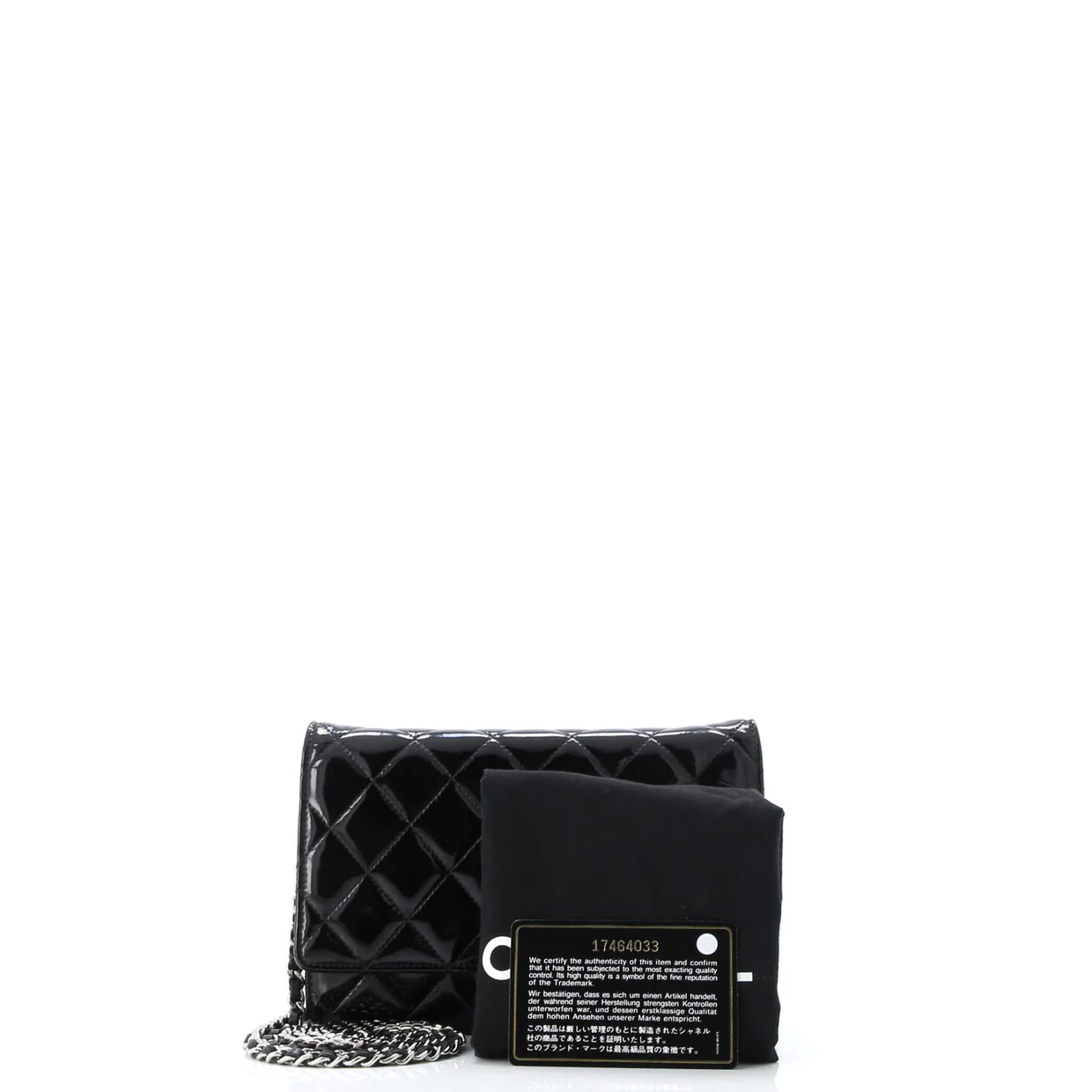 Wallet on Chain Quilted Patent - Deep Luxury