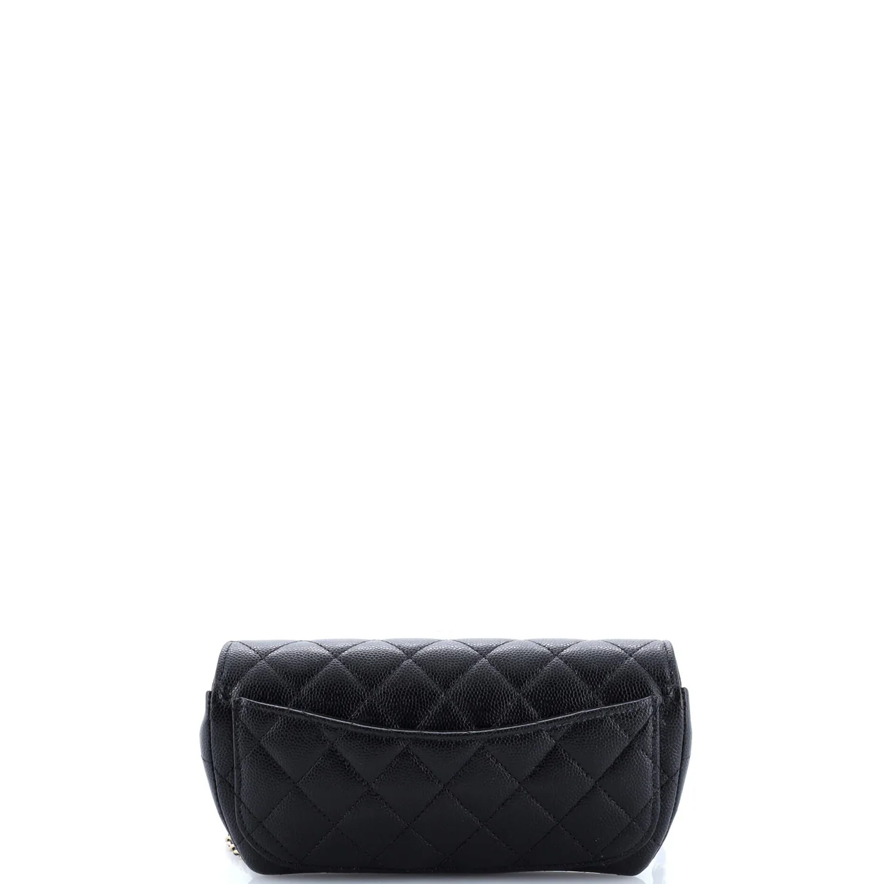 Classic Sunglasses Case with Chain Quilted Caviar - Deep Luxury