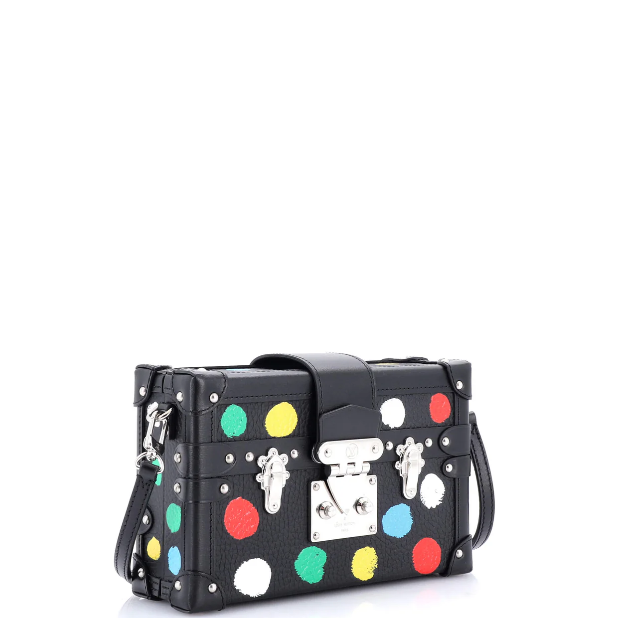 Petite Malle Handbag Yayoi Kusama Painted Dots Taurillon Leather - Deep Luxury