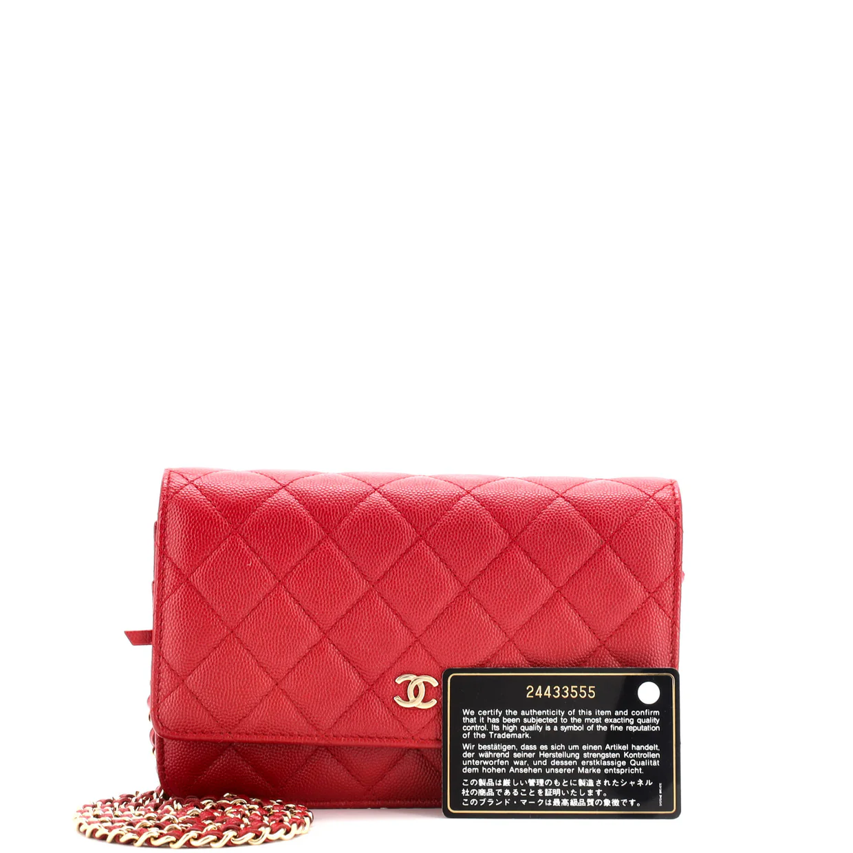Wallet on Chain Quilted Caviar - Deep Luxury