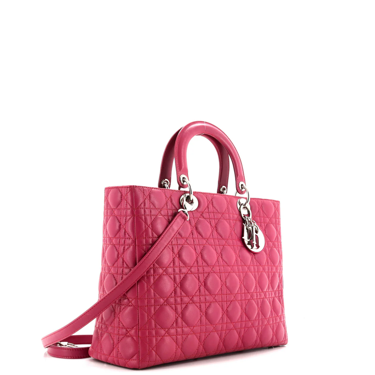 Lady Dior Bag Cannage Quilt Lambskin Large - Deep Luxury