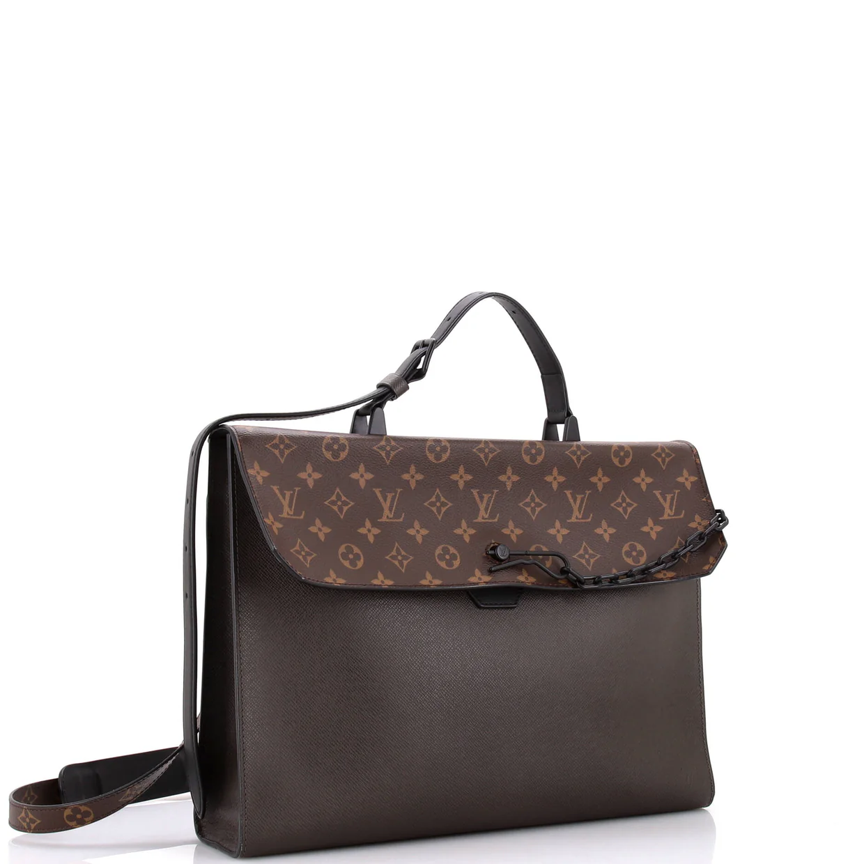 Robusto Briefcase Monogram Canvas and Taiga Leather - Deep Luxury