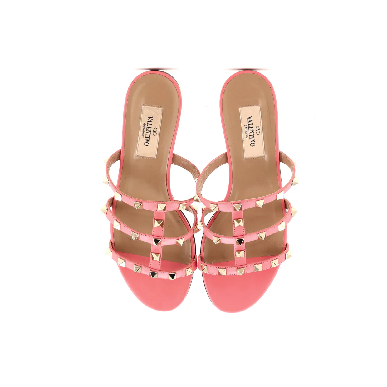 Women's Multi Strap Rockstud Flat Sandals Leather - Deep Luxury