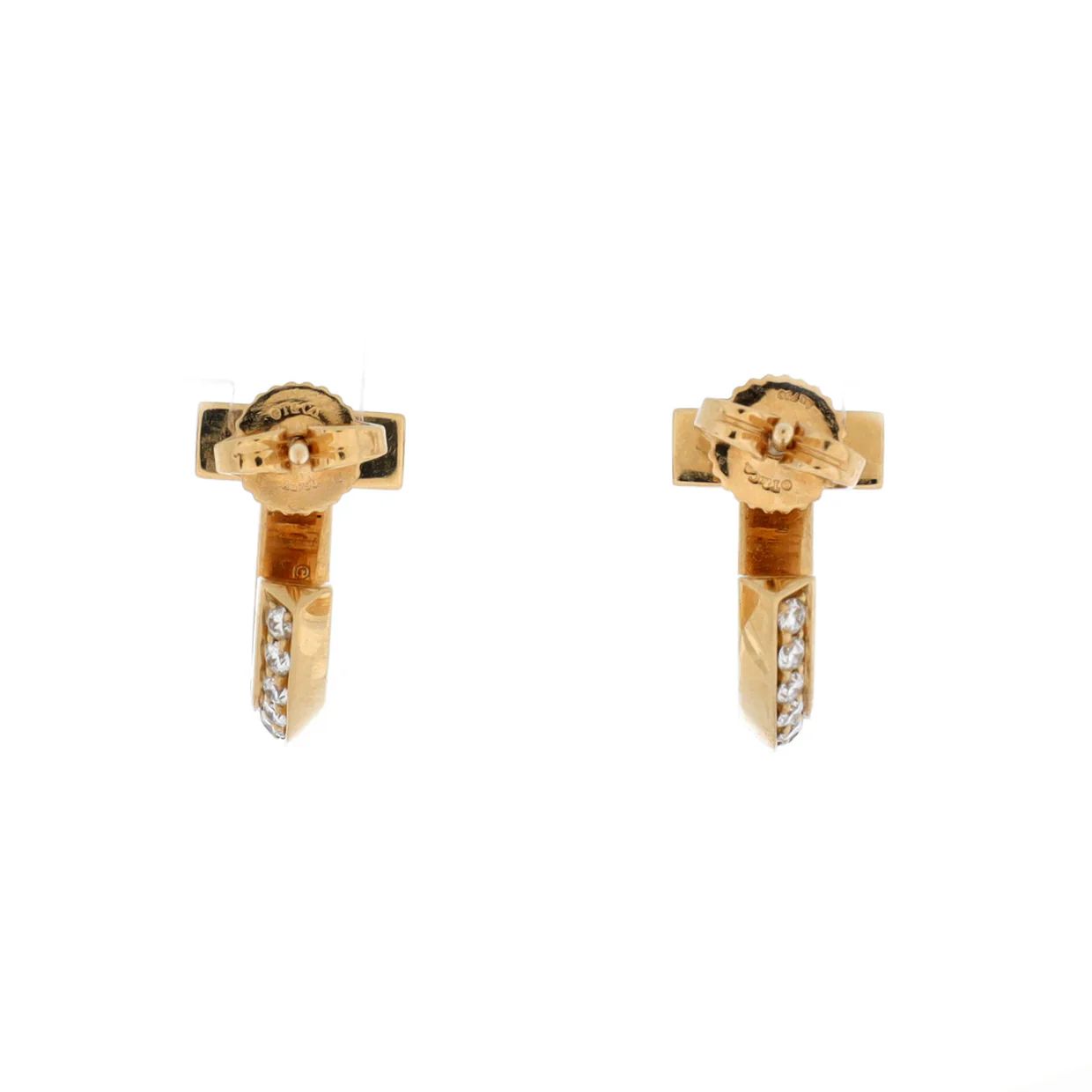 T1 Hoop Earrings 18K Yellow Gold with Diamonds Extra Small - Deep Luxury