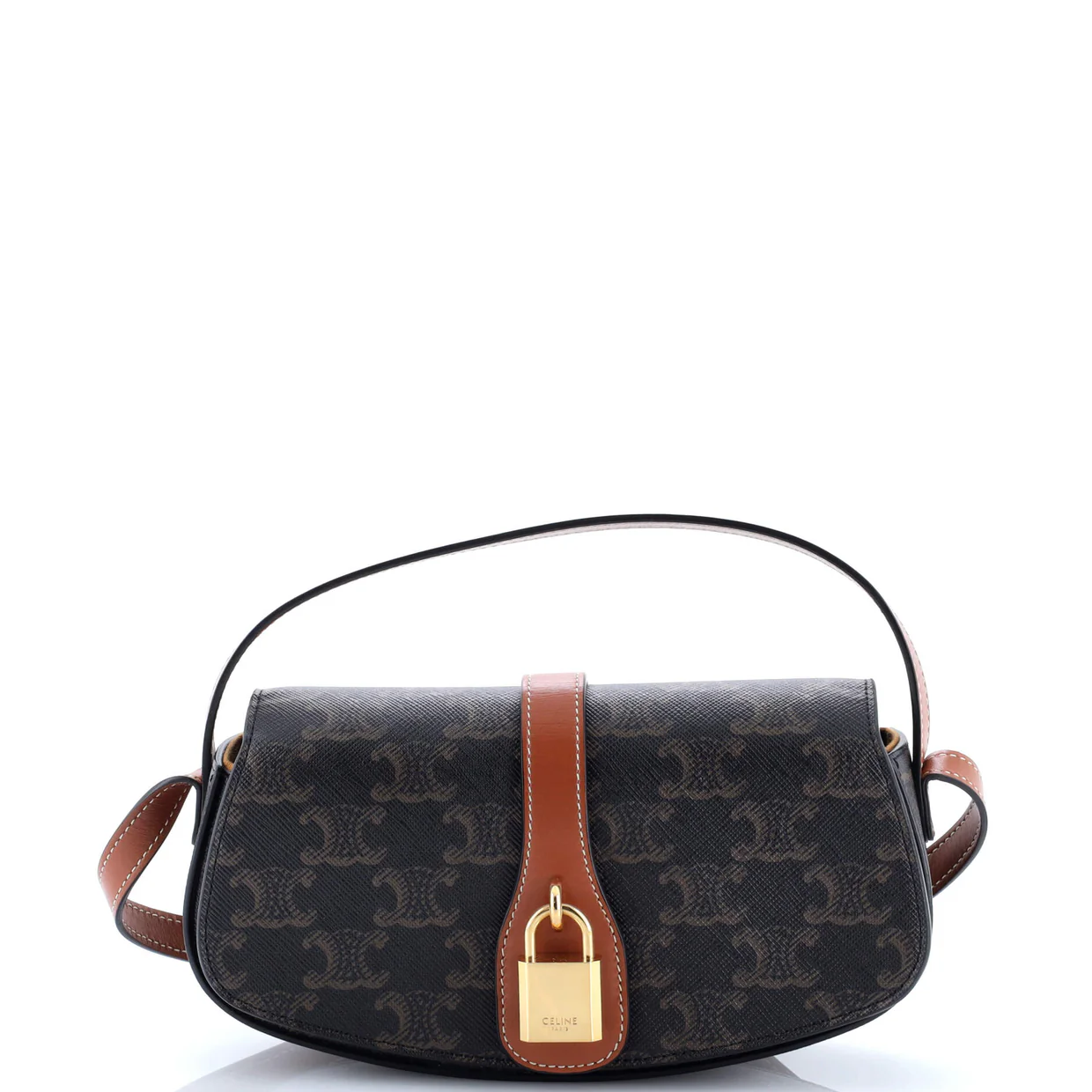 Tabou Clutch with Strap Triomphe Coated Canvas - Deep Luxury