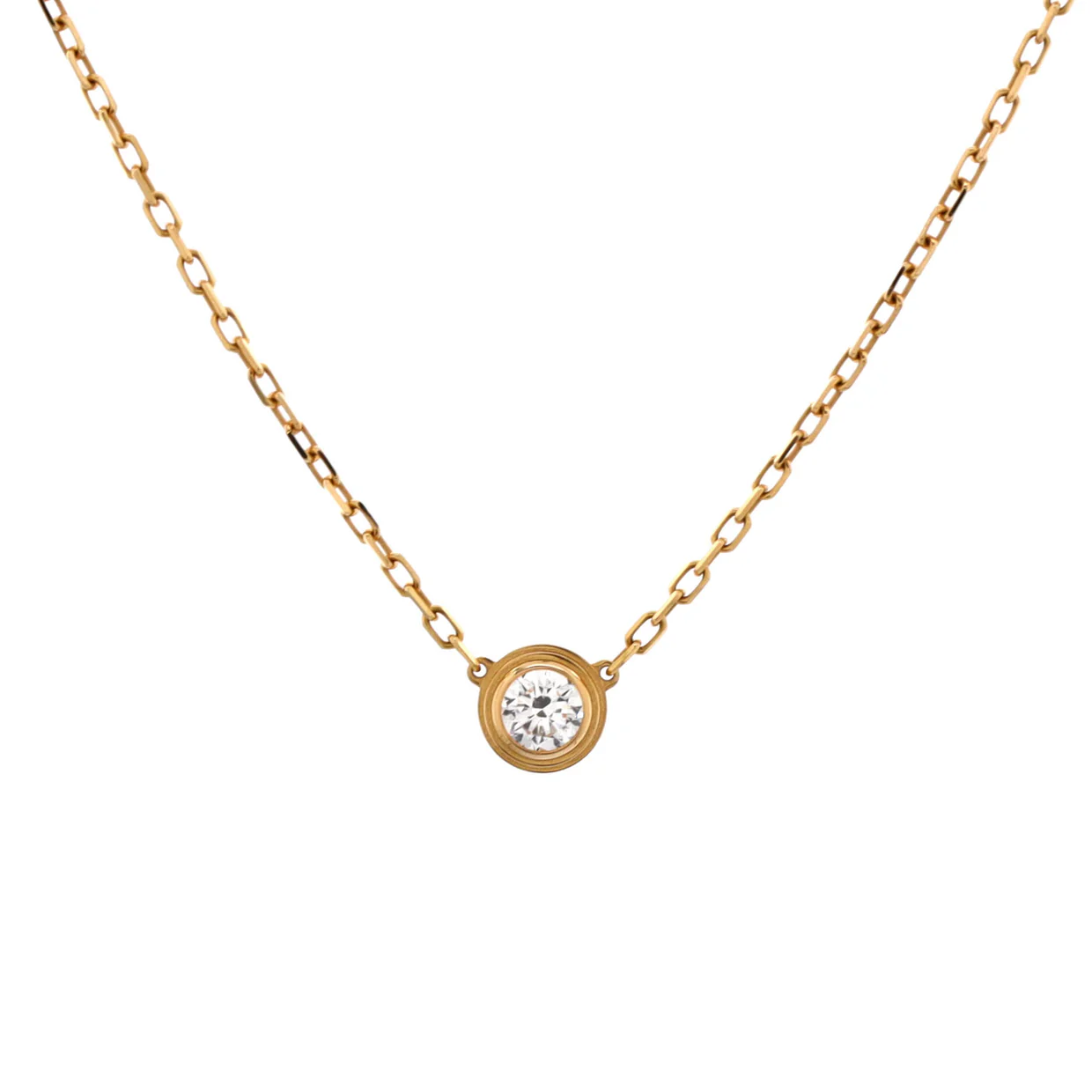 Cartier D'Amour Pendant Necklace 18K Rose Gold with Diamond Large - Deep Luxury
