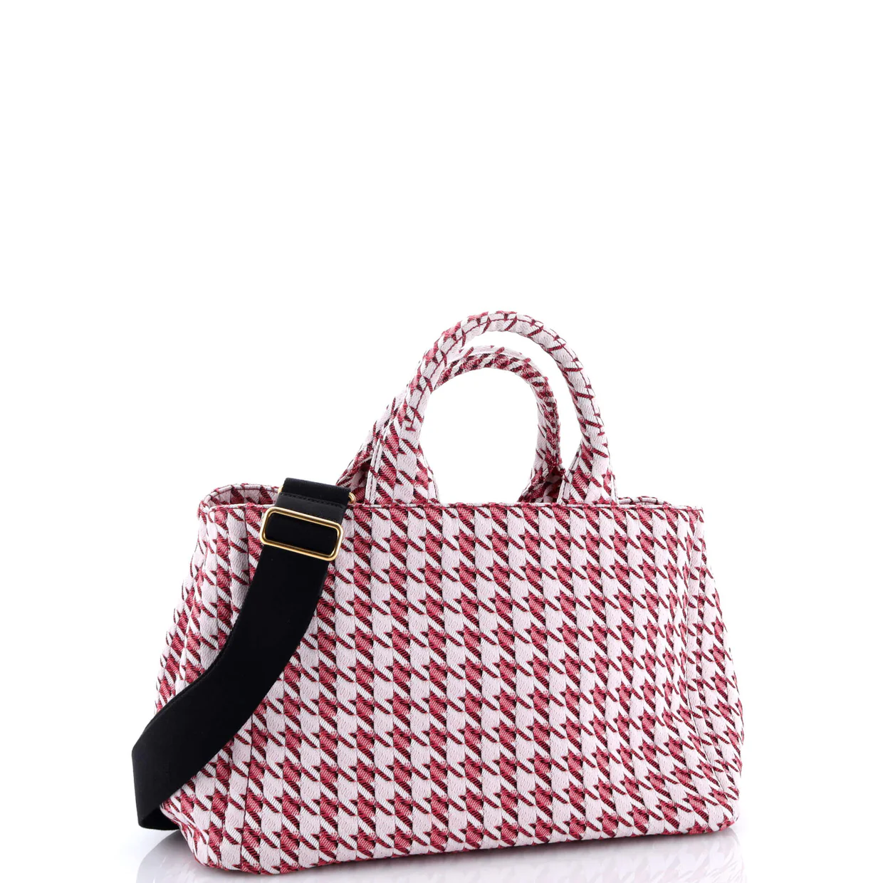 Canapa Tote Houndstooth Printed Canvas Large - Deep Luxury