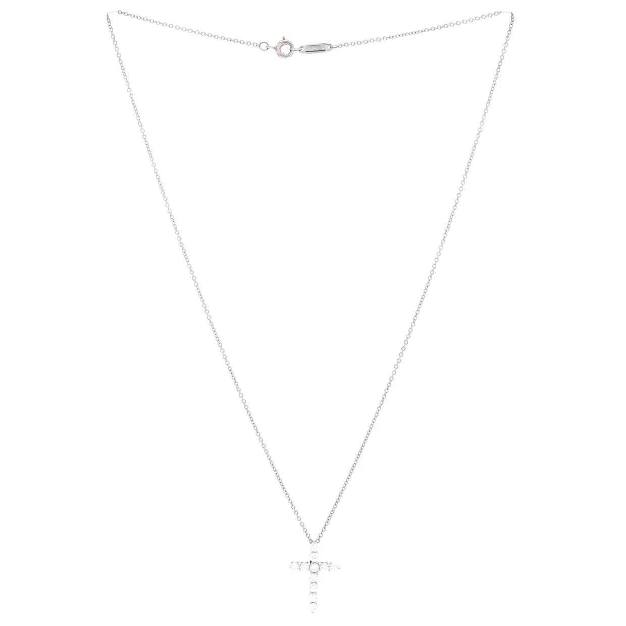 Cross Pendant Necklace Platinum and Diamonds Small - Deep Luxury