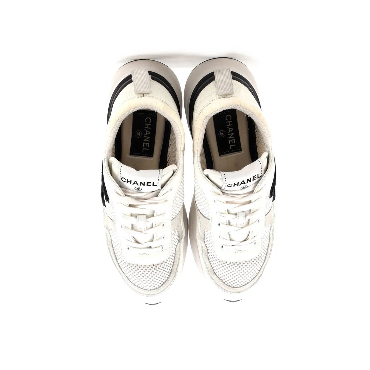 Women's CC Low-Top Sneakers Leather and Mesh - Deep Luxury