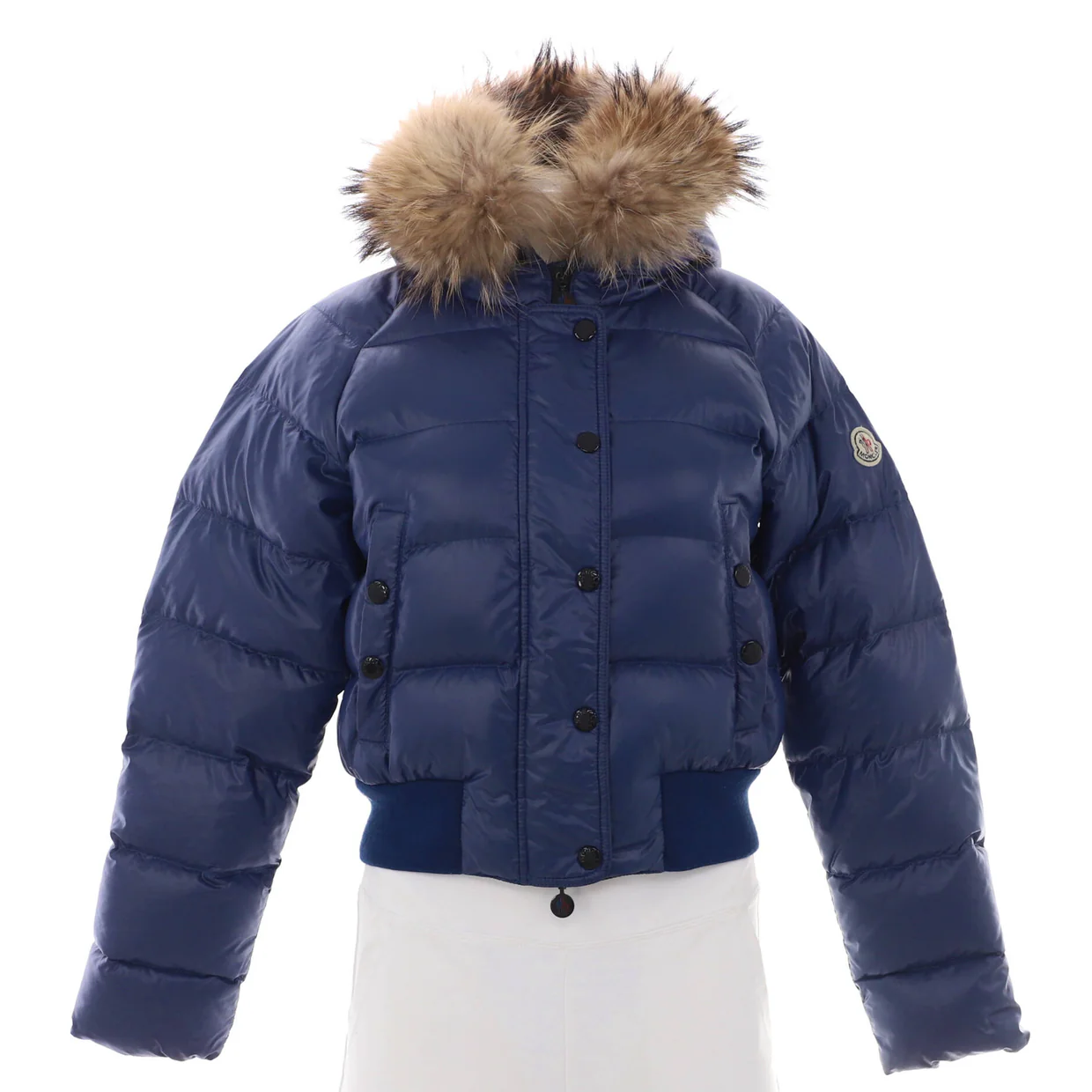 Women's Alpin Hooded Puffer Jacket Quilted Polyamide with Down and Fur - Deep Luxury