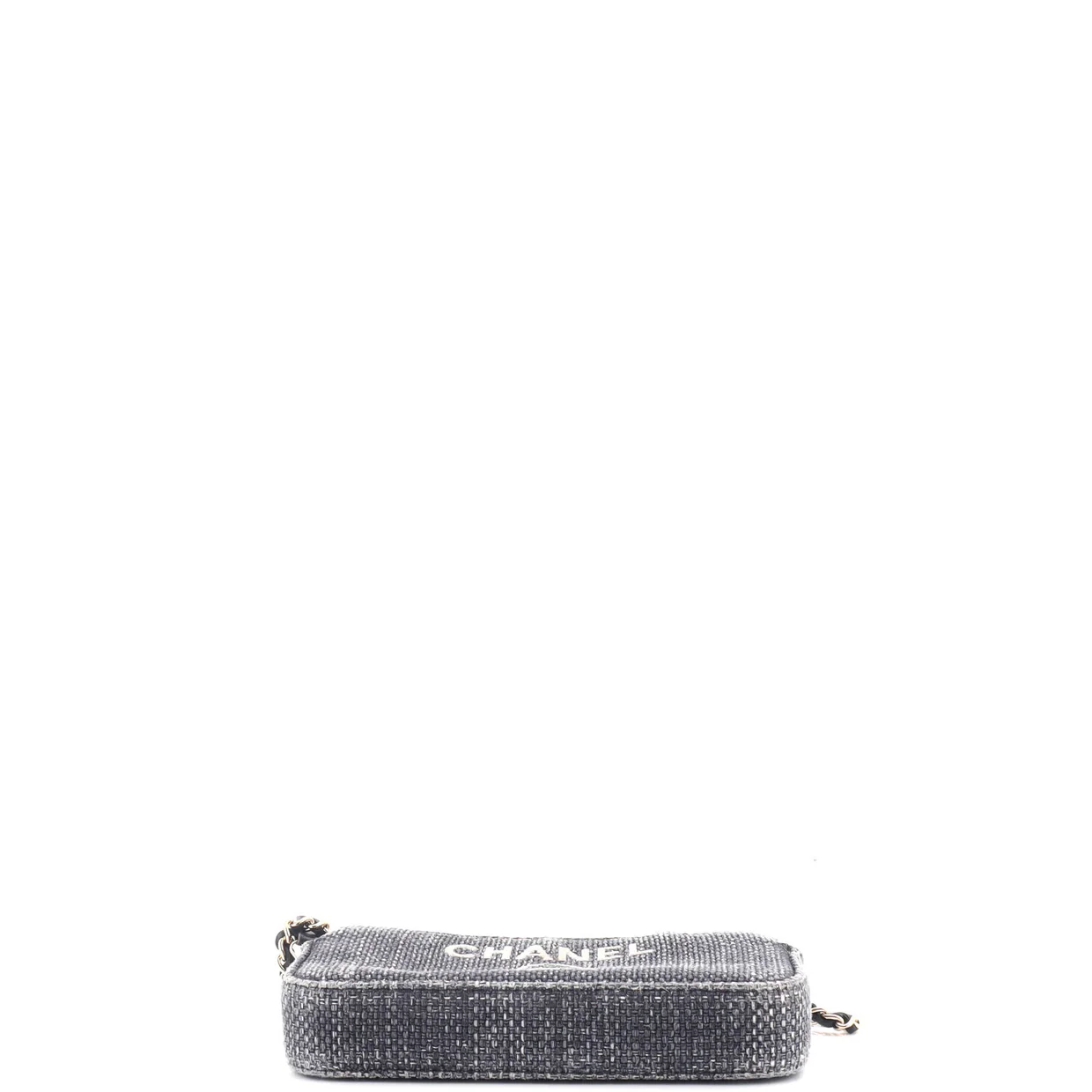 Deauville Double Zip Clutch with Chain Raffia - Deep Luxury