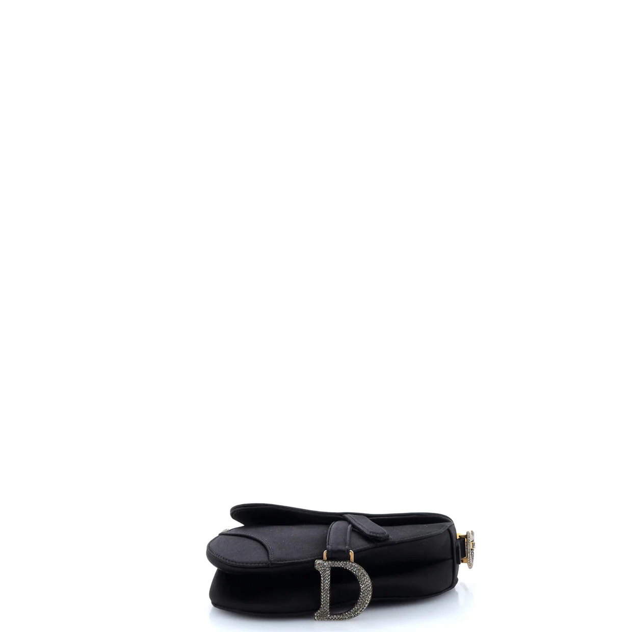 Saddle Handbag Satin with Crystals Mini - Deep Luxury