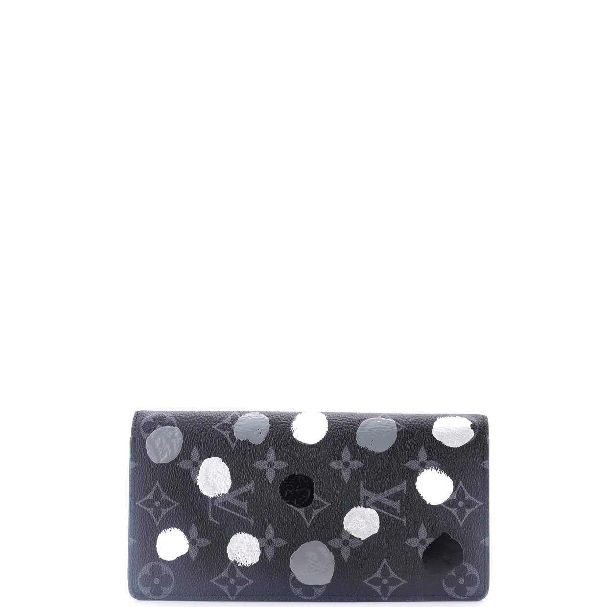 Brazza Wallet Yayoi Kusama Painted Dots Monogram Eclipse Canvas - Deep Luxury