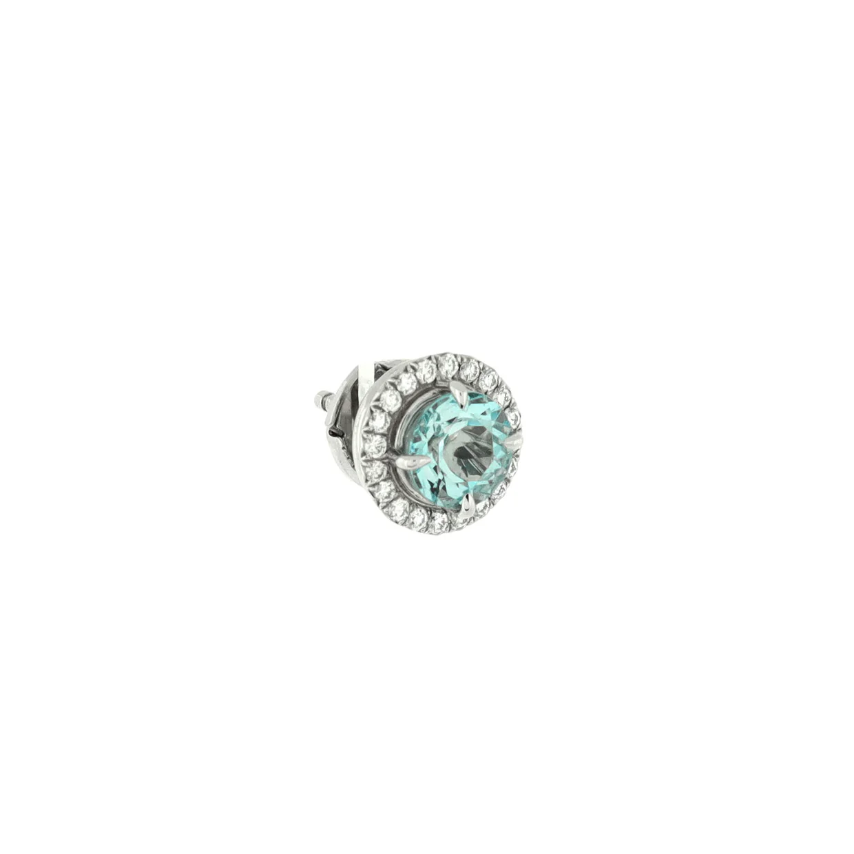 Soleste Stud Earrings Platinum with Diamonds and Aquamarine - Deep Luxury