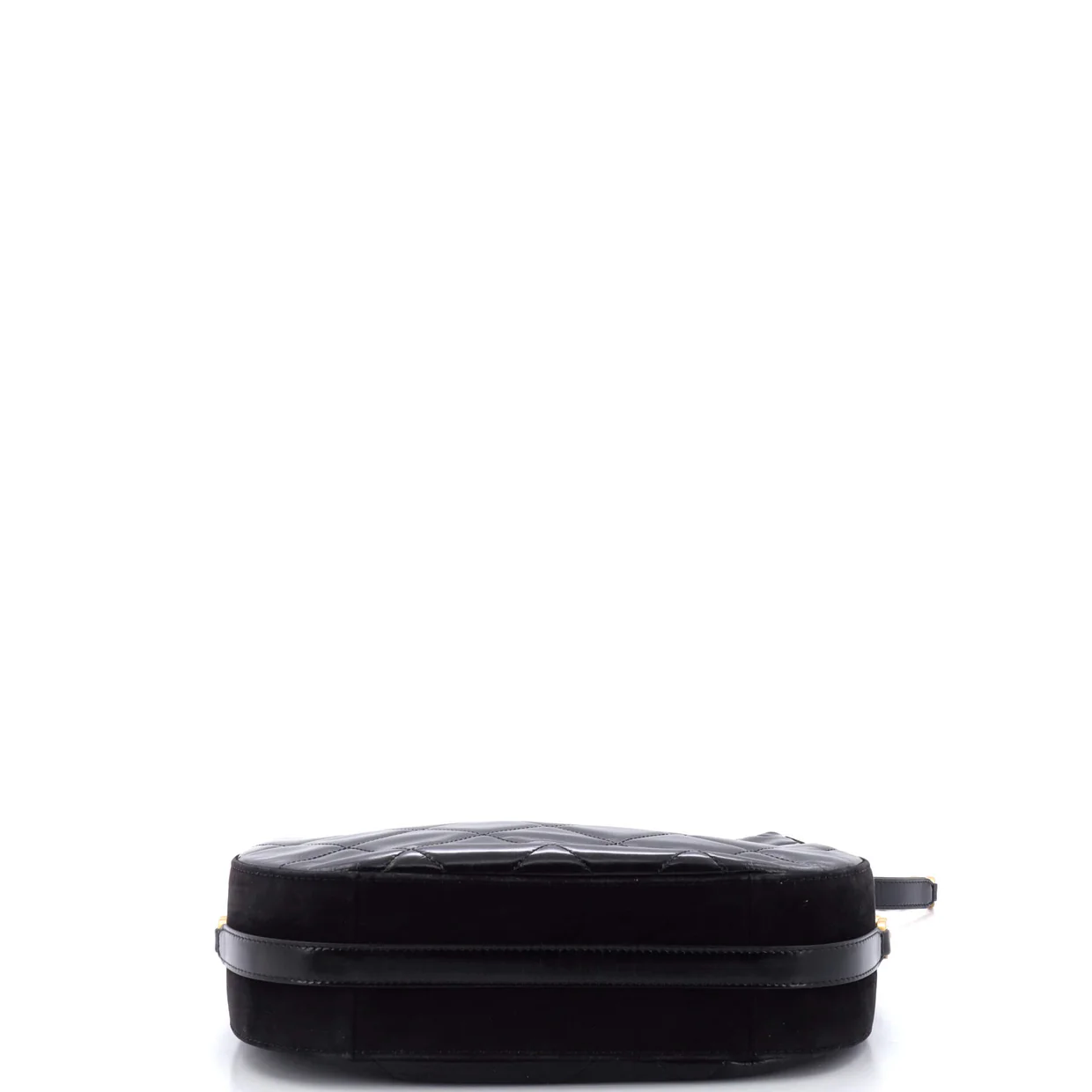 Tiny CC Link Hobo Quilted Shiny Calfskin and Suede Medium - Deep Luxury