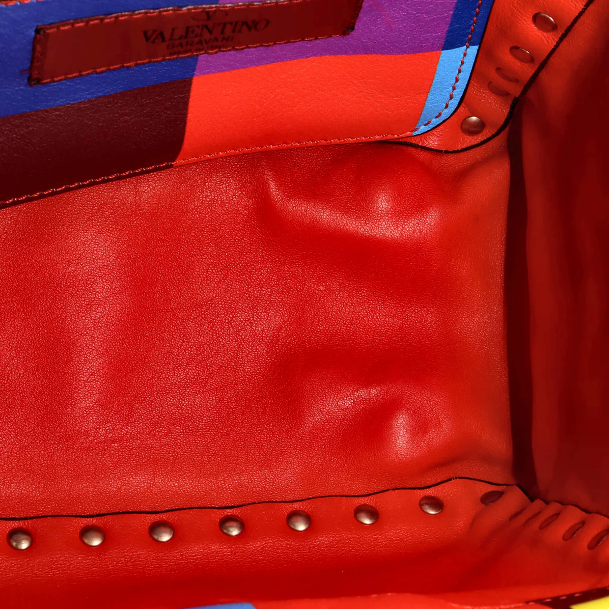 1973 Rockstud Tote Striped Leather Mini - Deep Luxury