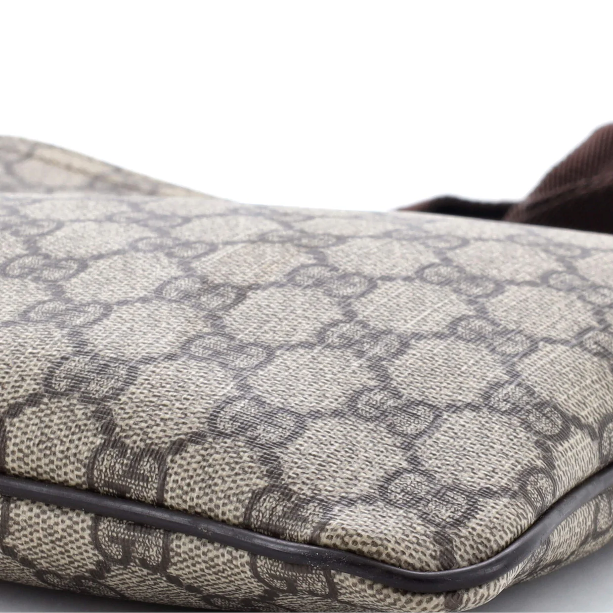 Zip Top Messenger Bag GG Coated Canvas Small - Deep Luxury