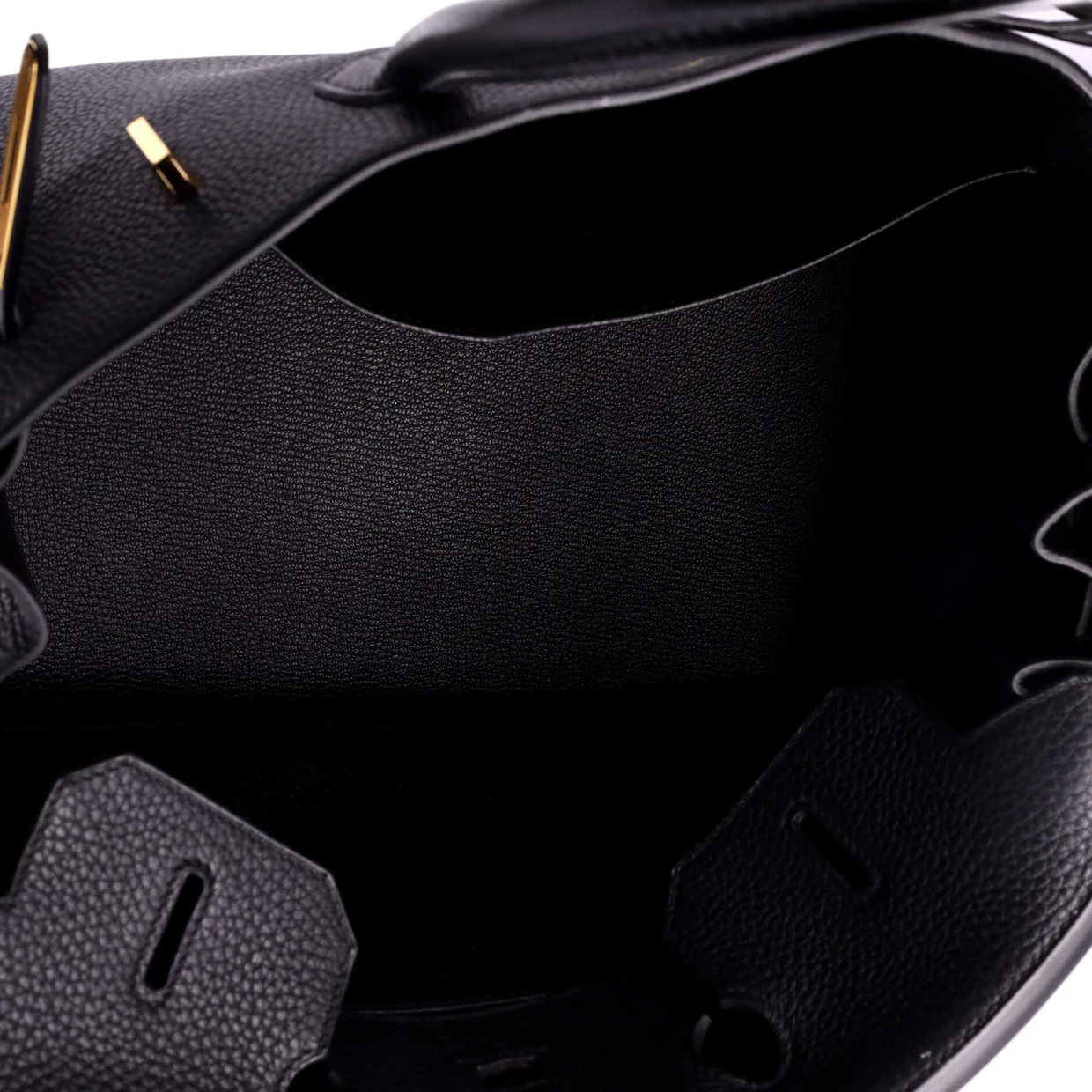 Birkin Handbag Noir Clemence with Gold Hardware 35 - Deep Luxury