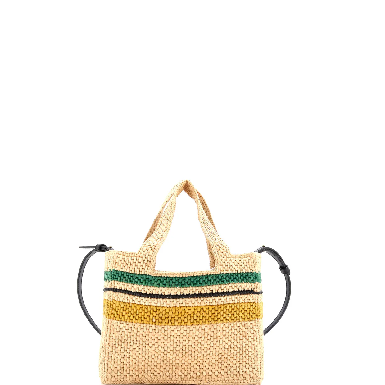 Paula's Ibiza Logo Convertible Tote Raffia Small - Deep Luxury