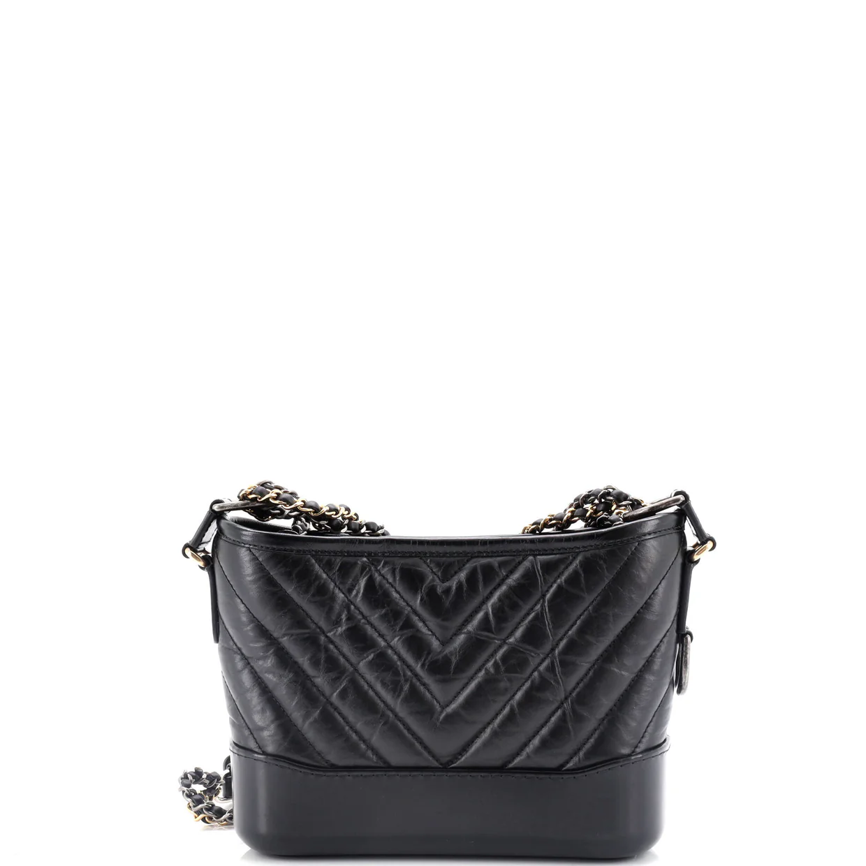 Gabrielle Hobo Chevron Aged Calfskin Small - Deep Luxury