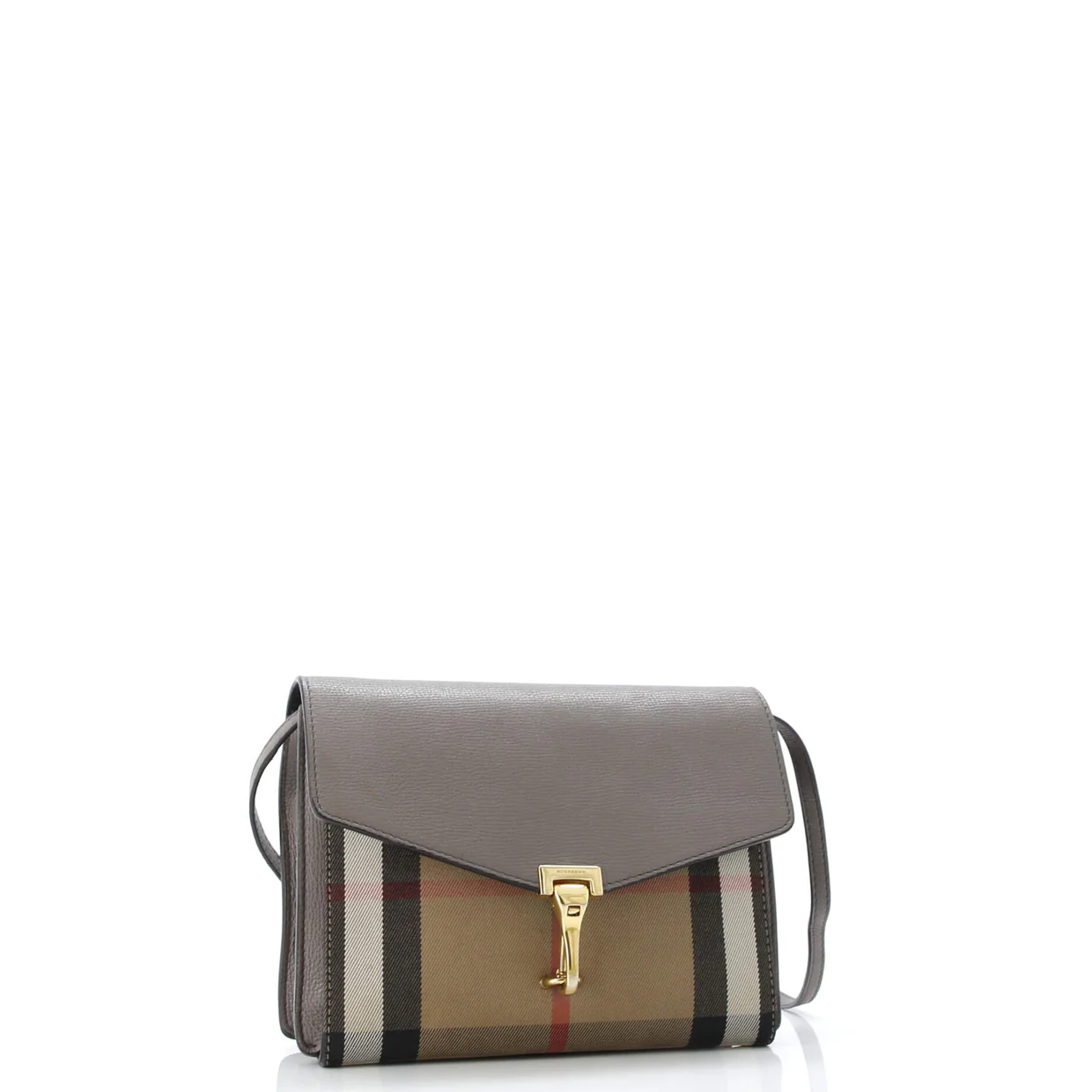 Macken Crossbody Bag Leather and House Check Canvas Small - Deep Luxury