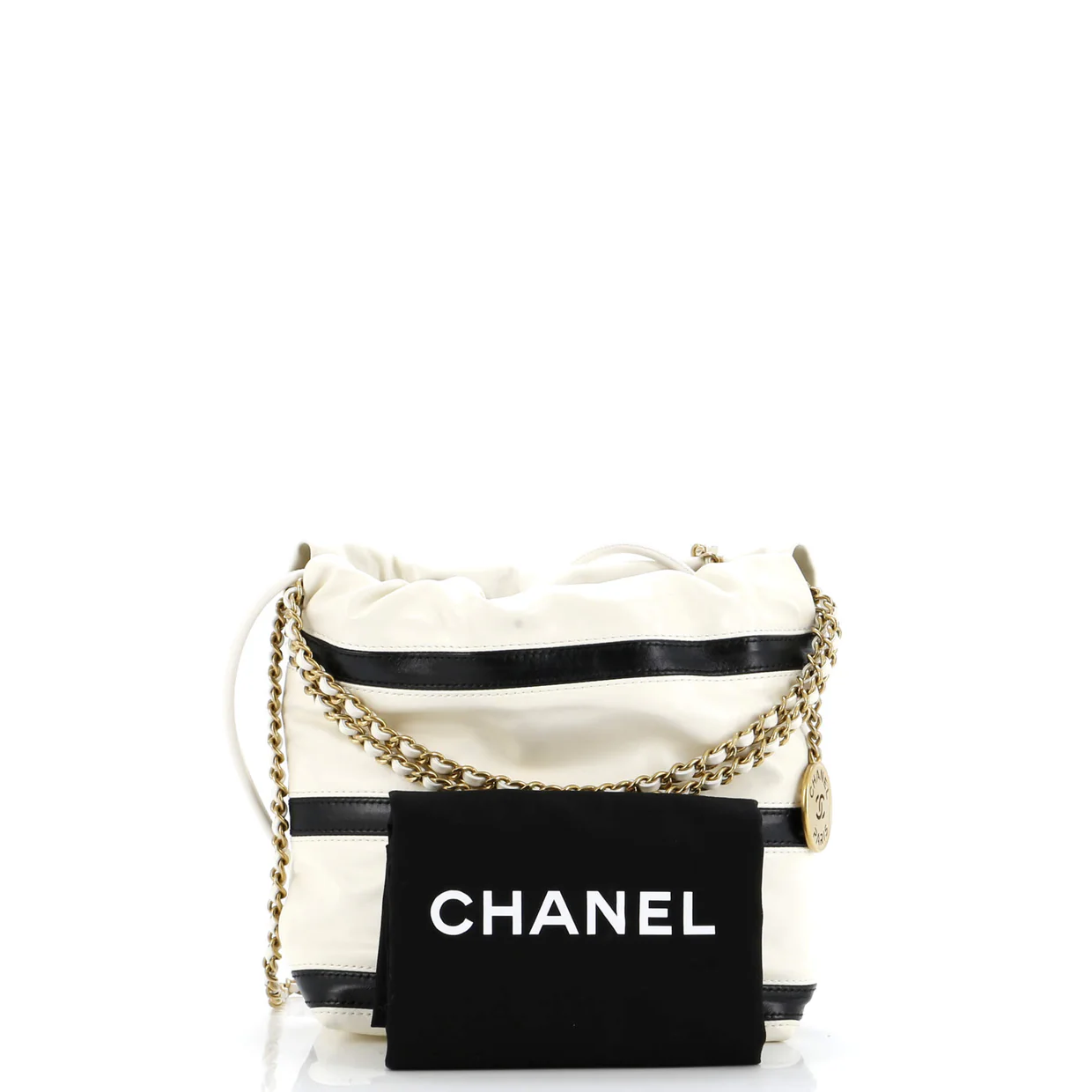 22 Chain Hobo Striped Shiny Calfskin Mini - Deep Luxury