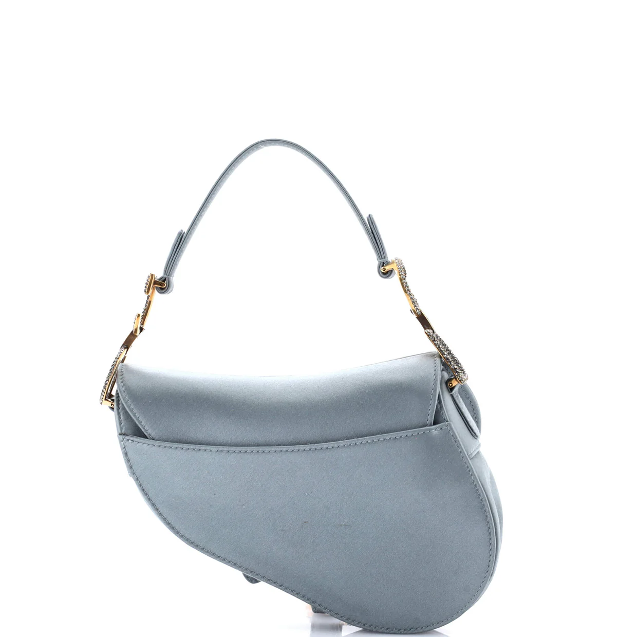 Saddle Handbag Satin with Crystals Mini - Deep Luxury