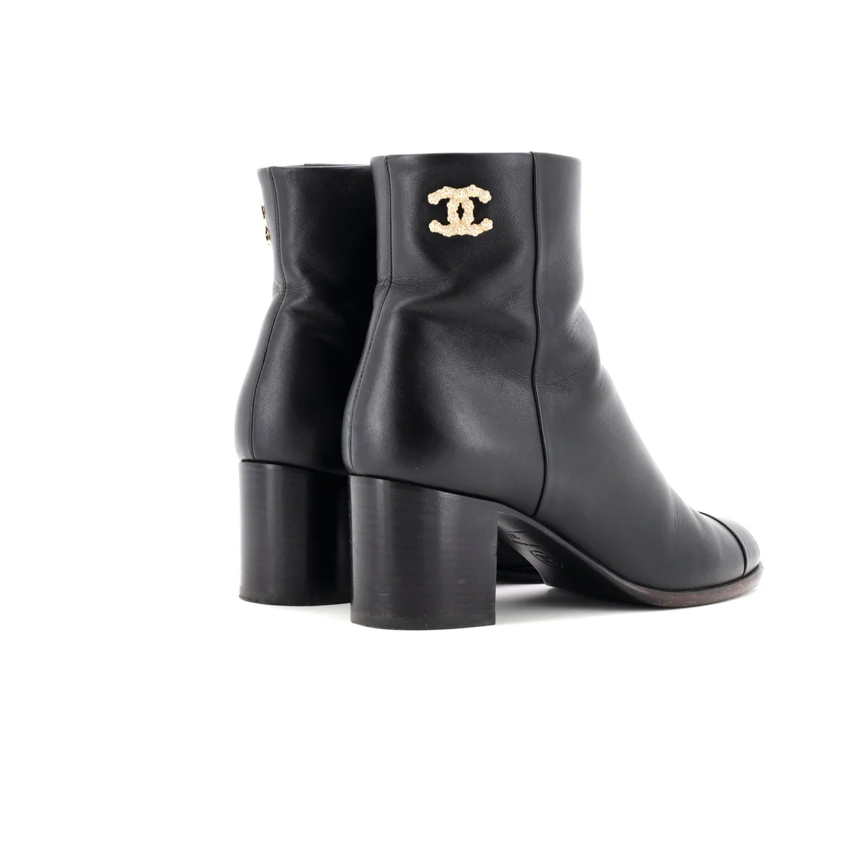Women's CC Cap Toe Ankle Boots Leather - Deep Luxury