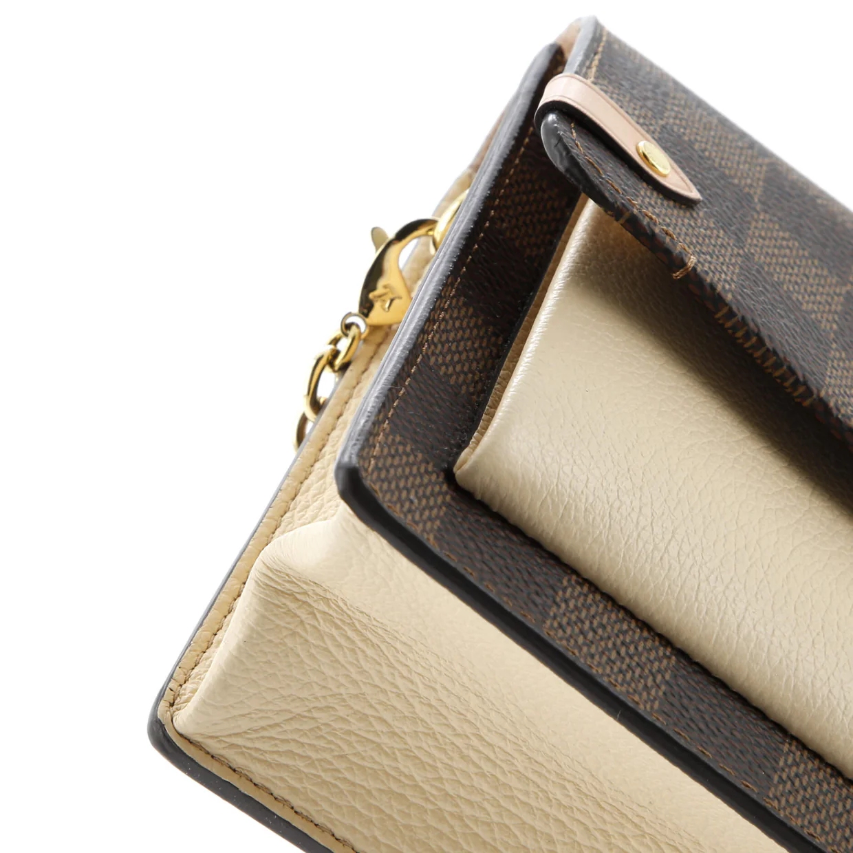 Vavin Chain Wallet NM Damier with Leather - Deep Luxury