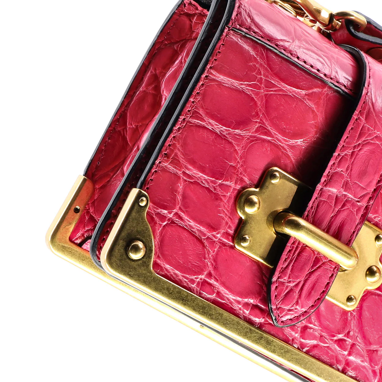 Cahier Chain Crossbody Bag Crocodile Micro - Deep Luxury
