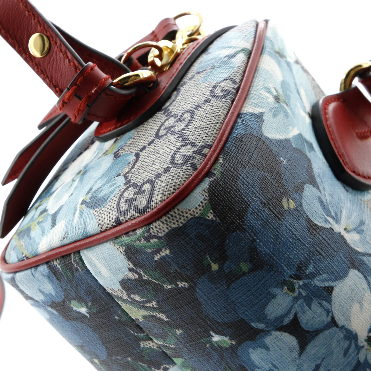 Convertible Boston Bag Blooms Print GG Coated Canvas Nano - Deep Luxury