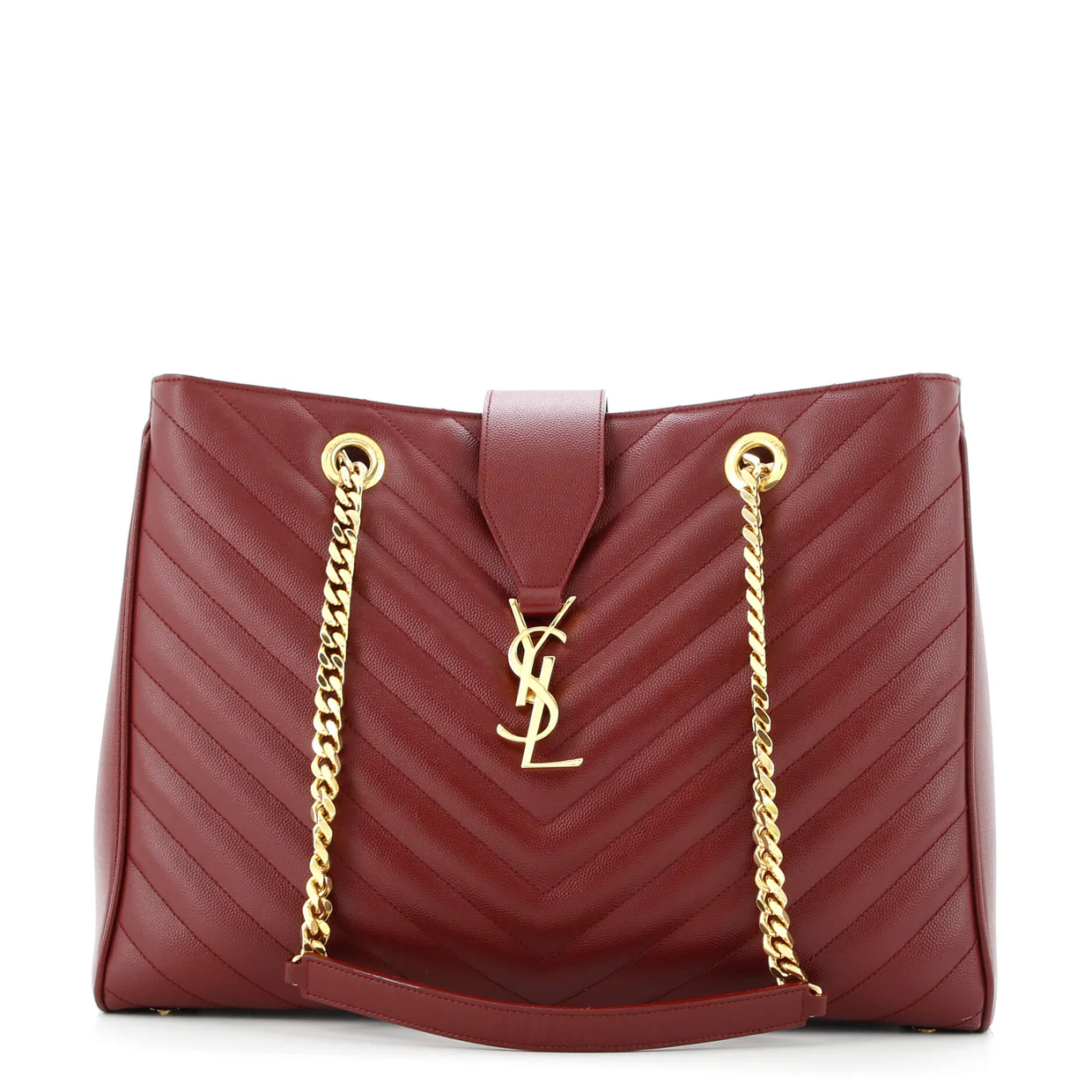 Classic Monogram Shopper Matelasse Chevron Leather Large - Deep Luxury