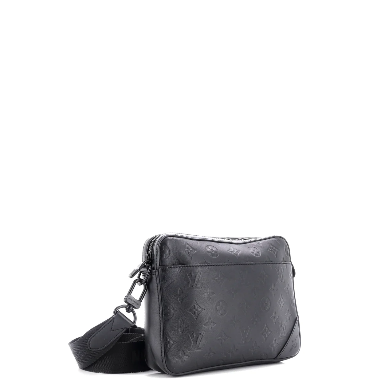 Duo Messenger Bag Monogram Shadow Leather - Deep Luxury