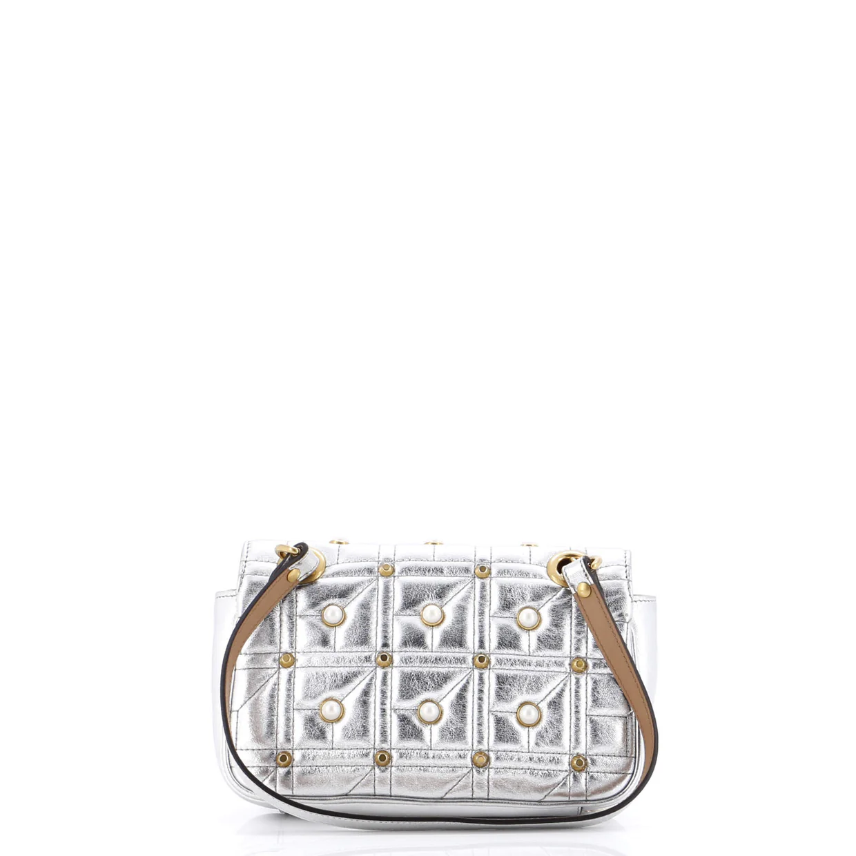 Pearly GG Marmont Flap Bag Embellished Matelasse Leather Mini - Deep Luxury