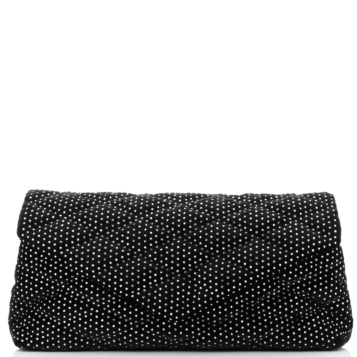 Sade Puffer Envelope Clutch Crystal Embellished Velvet Large - Deep Luxury