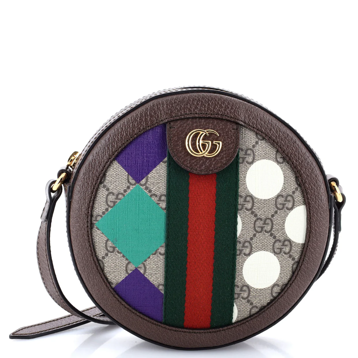 Ophidia Round Shoulder Bag Printed GG Coated Canvas Mini - Deep Luxury