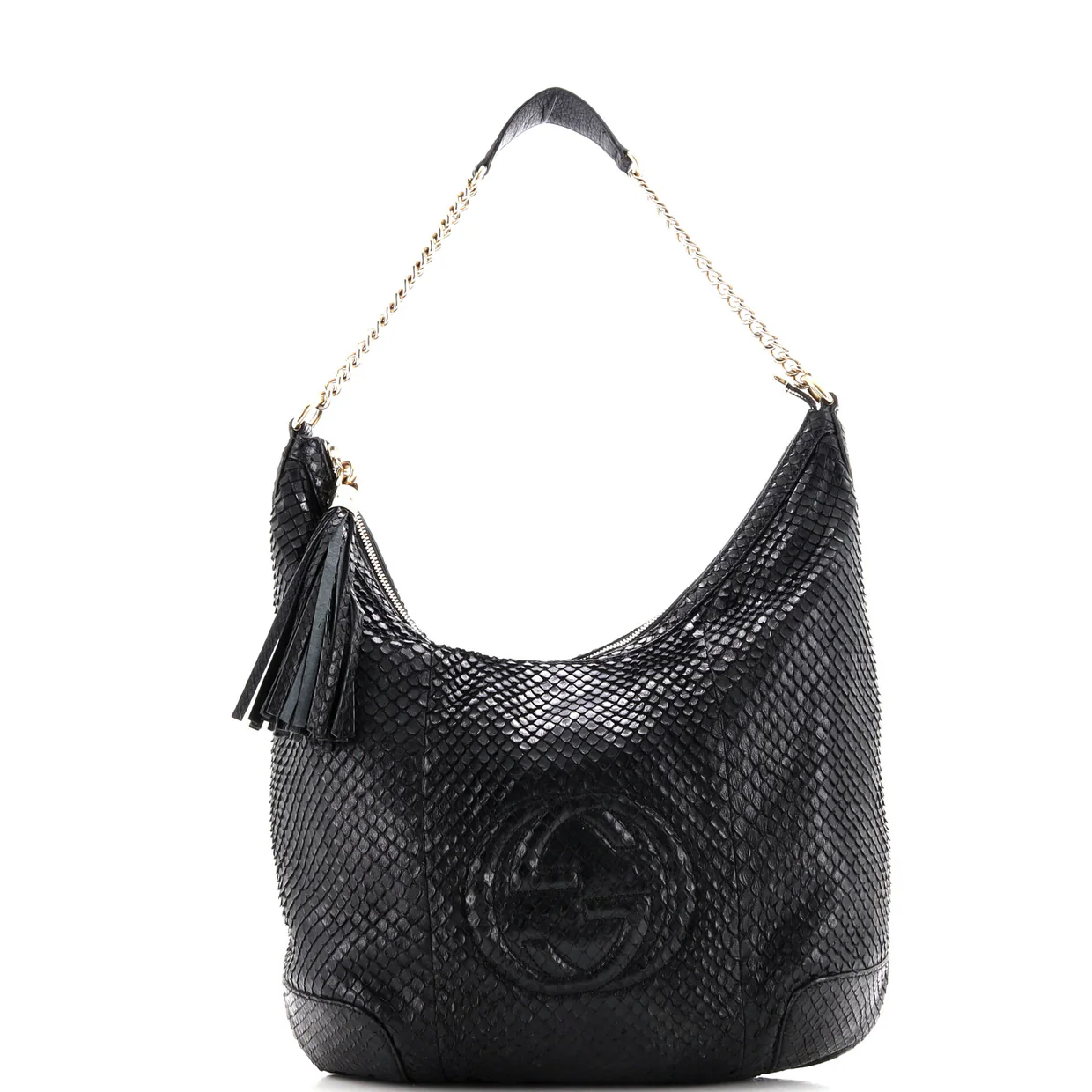 Soho Chain Hobo Python Medium - Deep Luxury