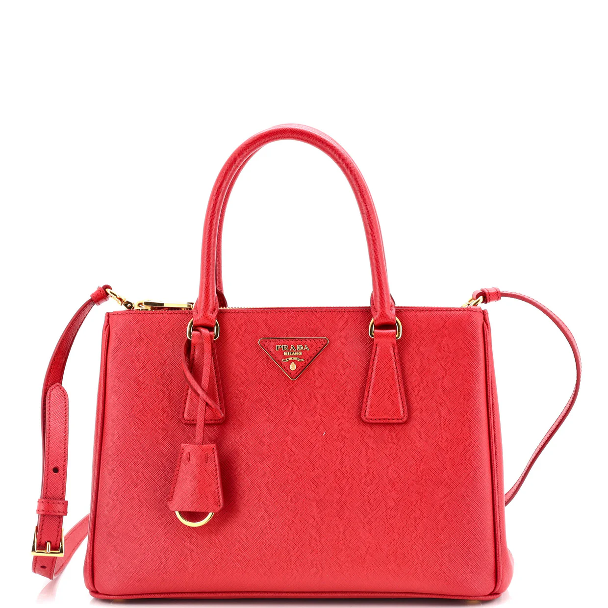 Galleria Double Zip Tote Saffiano Leather Small - Deep Luxury