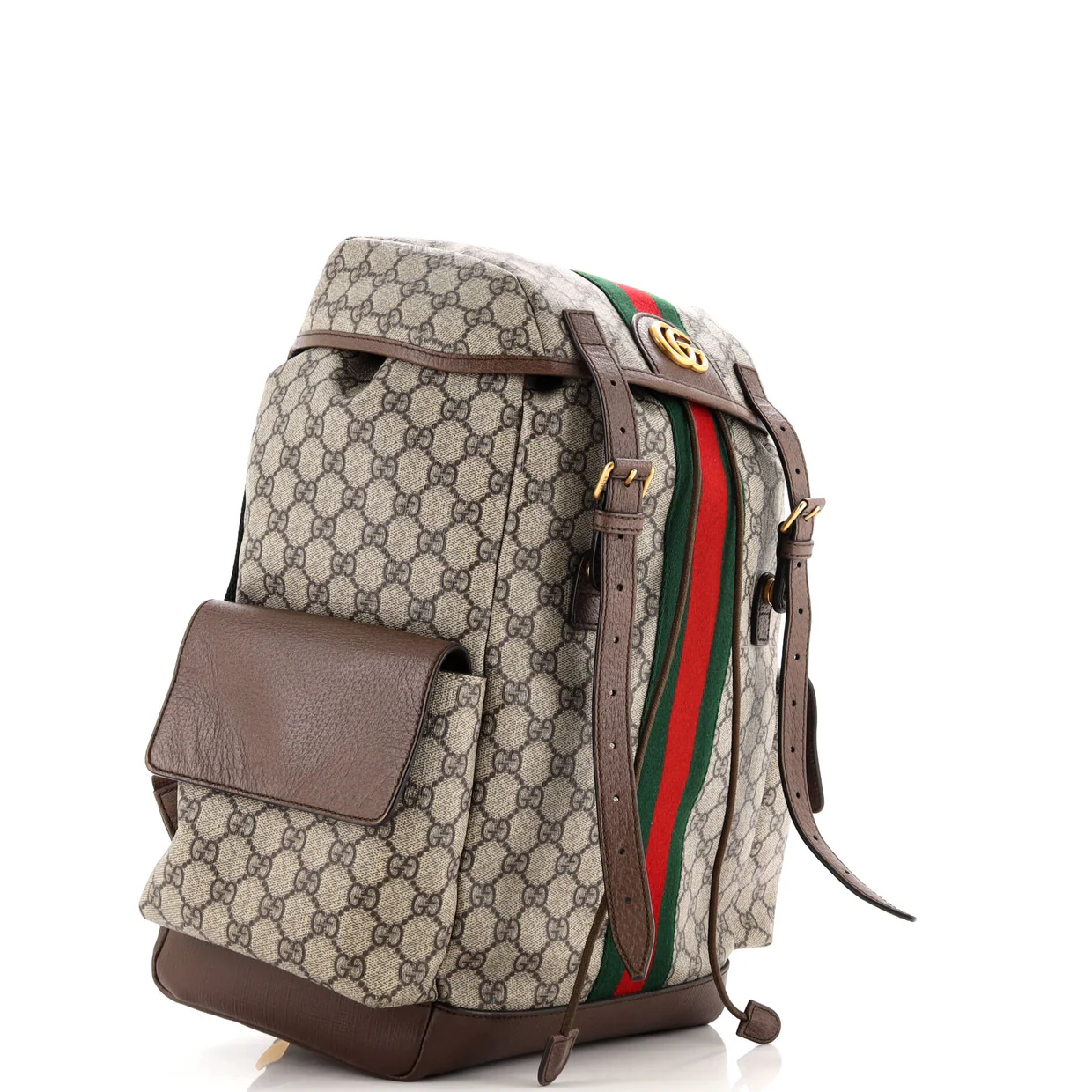 Ophidia Flap Backpack GG Coated Canvas Medium - Deep Luxury