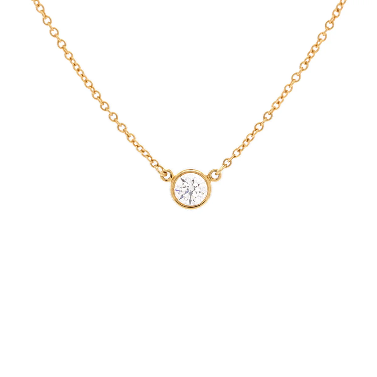 Elsa Peretti Diamonds By The Yard Pendant Necklace 18K Rose Gold 0.20-0.29CT - Deep Luxury
