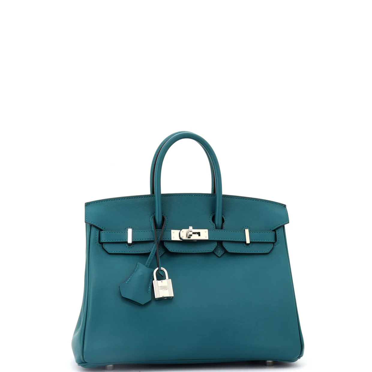 Birkin Handbag Vert Bosphore Swift with Palladium Hardware 25 - Deep Luxury