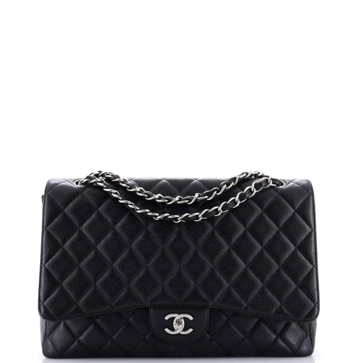 Vintage Classic Single Flap Bag Quilted Caviar Maxi - Deep Luxury