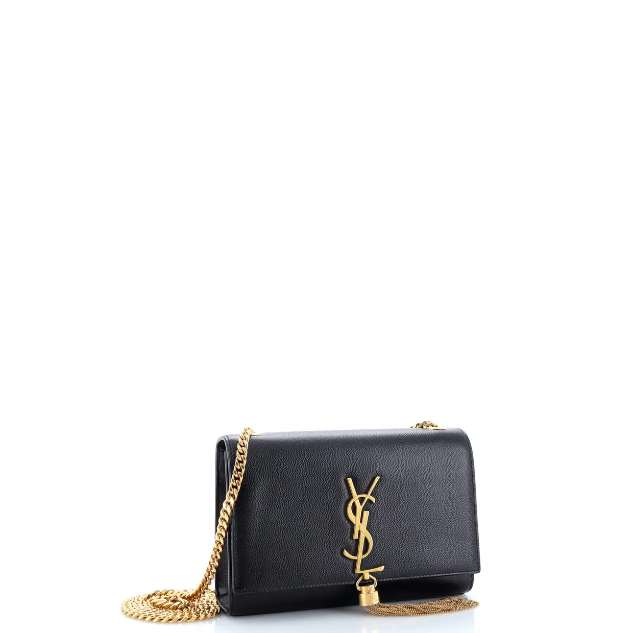 Classic Monogram Tassel Crossbody Bag Grainy Leather Small - Deep Luxury