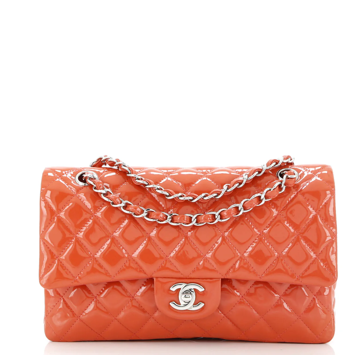 Classic Double Flap Bag Quilted Patent Medium - Deep Luxury