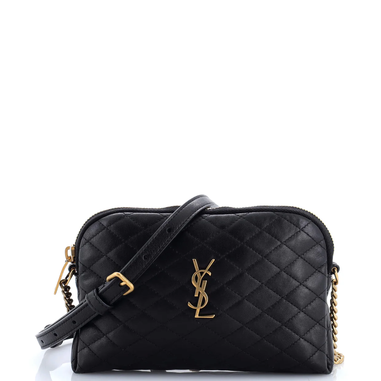 Gaby Zipped Pouch Crossbody Quilted Leather - Deep Luxury