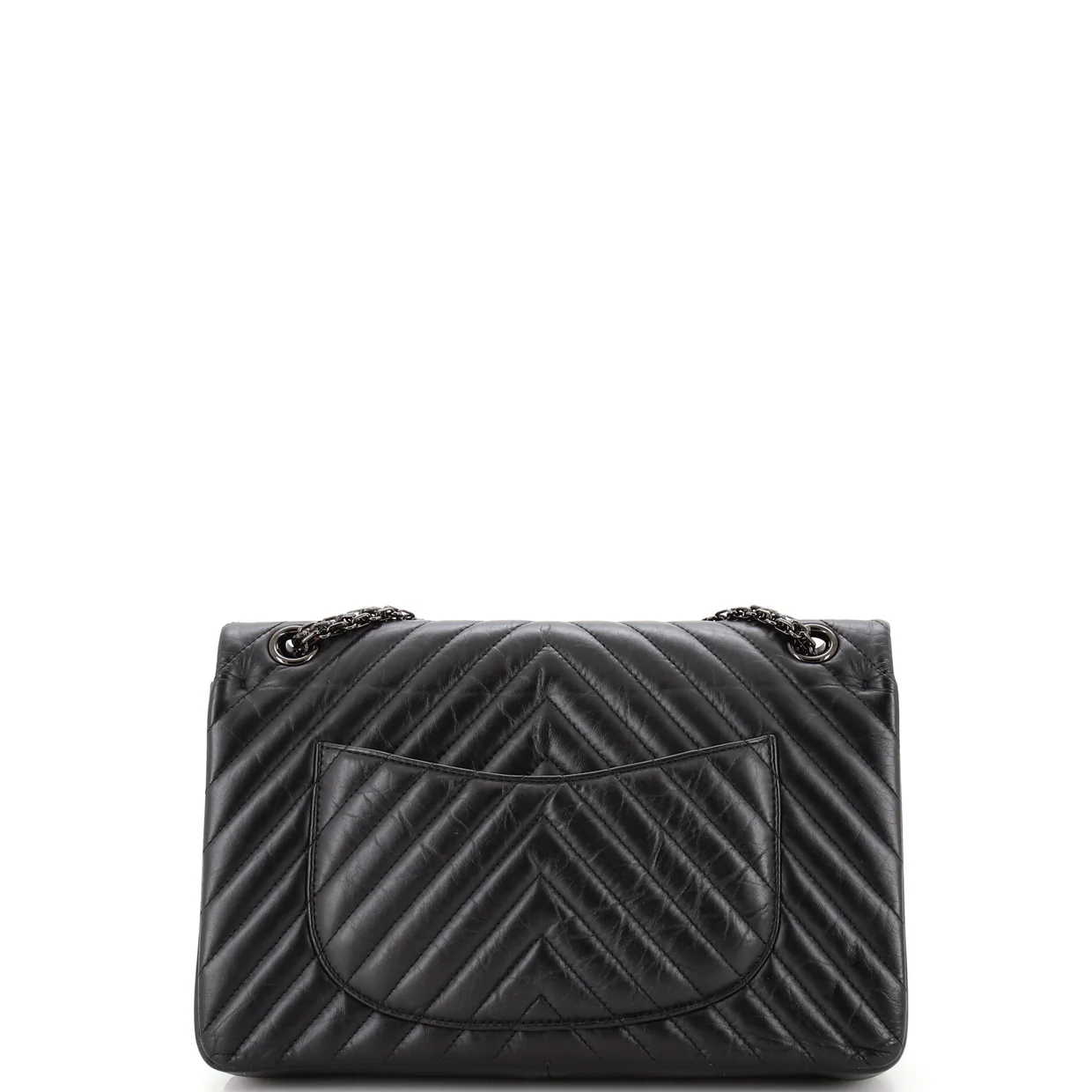 So Black Reissue 2.55 Flap Bag Chevron Aged Calfskin 226 - Deep Luxury