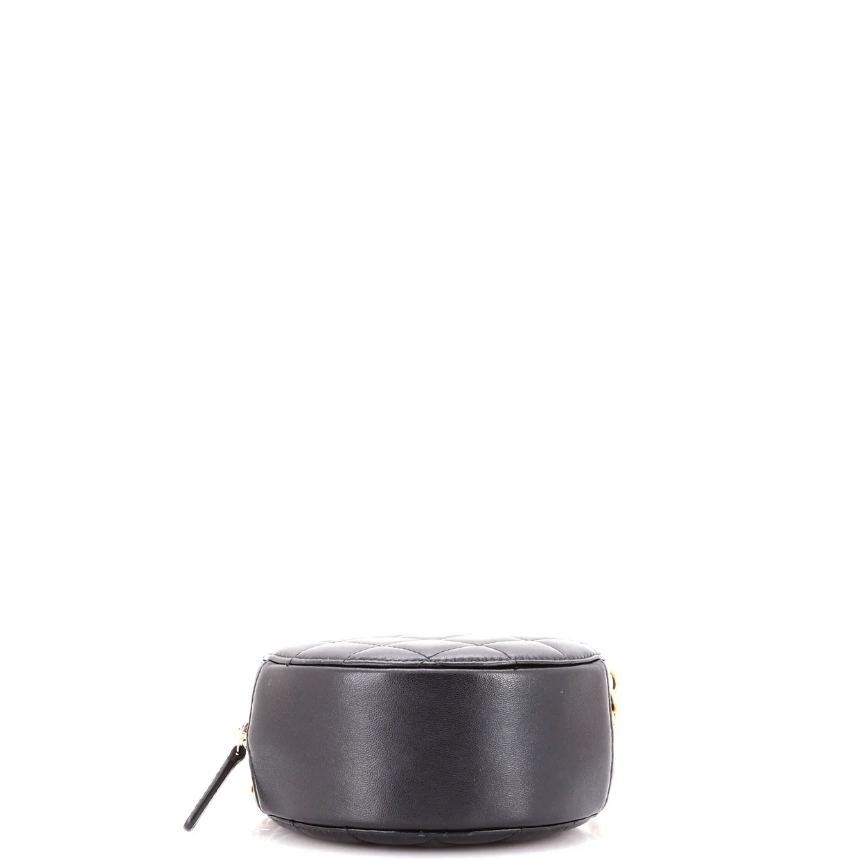 Pearl Crush Round Clutch with Chain Quilted Lambskin - Deep Luxury