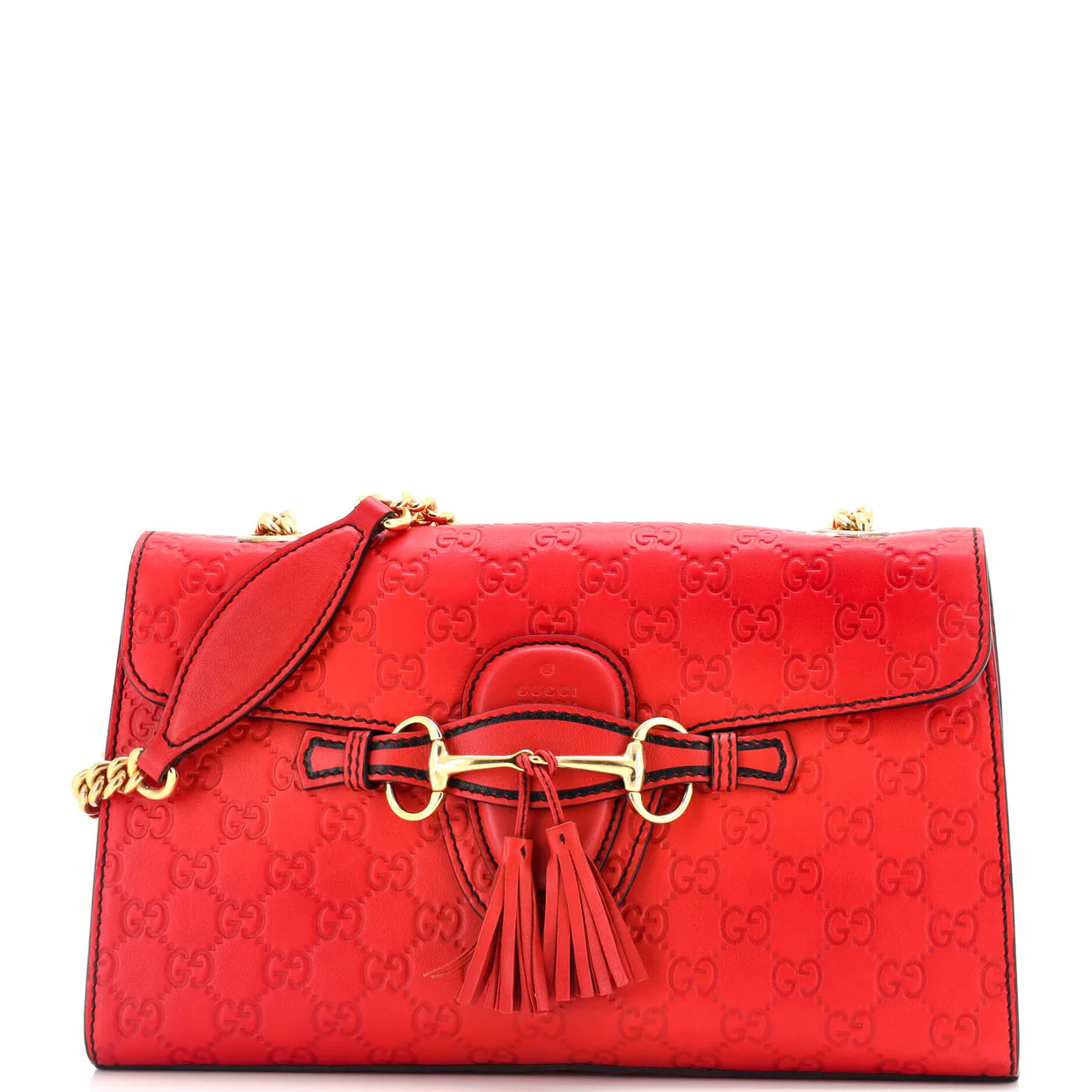 Emily Chain Flap Bag Guccissima Leather Medium - Deep Luxury