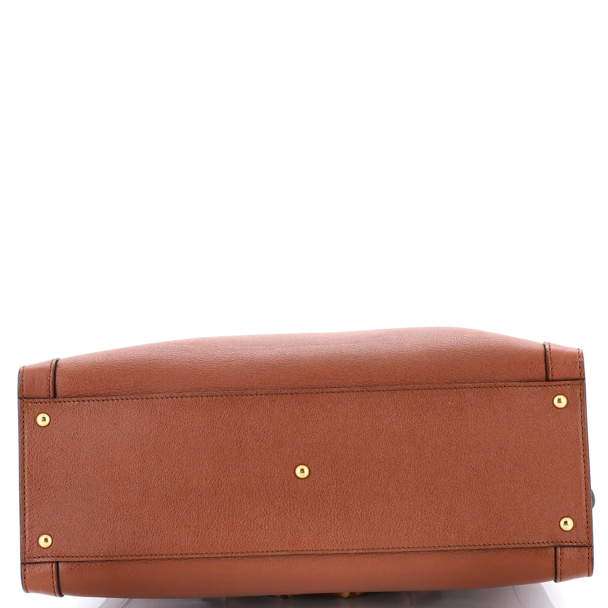 Diana NM Bamboo Handle Tote Leather Medium - Deep Luxury